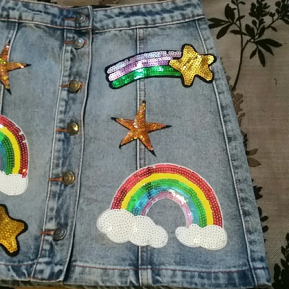 Taigwah Rainbow Sequin Mini Skirt - Picture 3 of 8